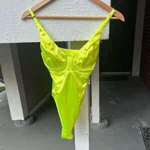 Nasty Gal Neon Yellow Bodysuit